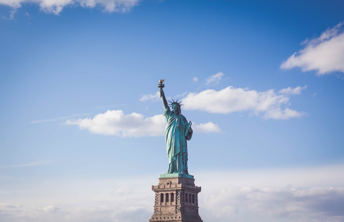 Statue of Liberty welcoming people in New York Harbor